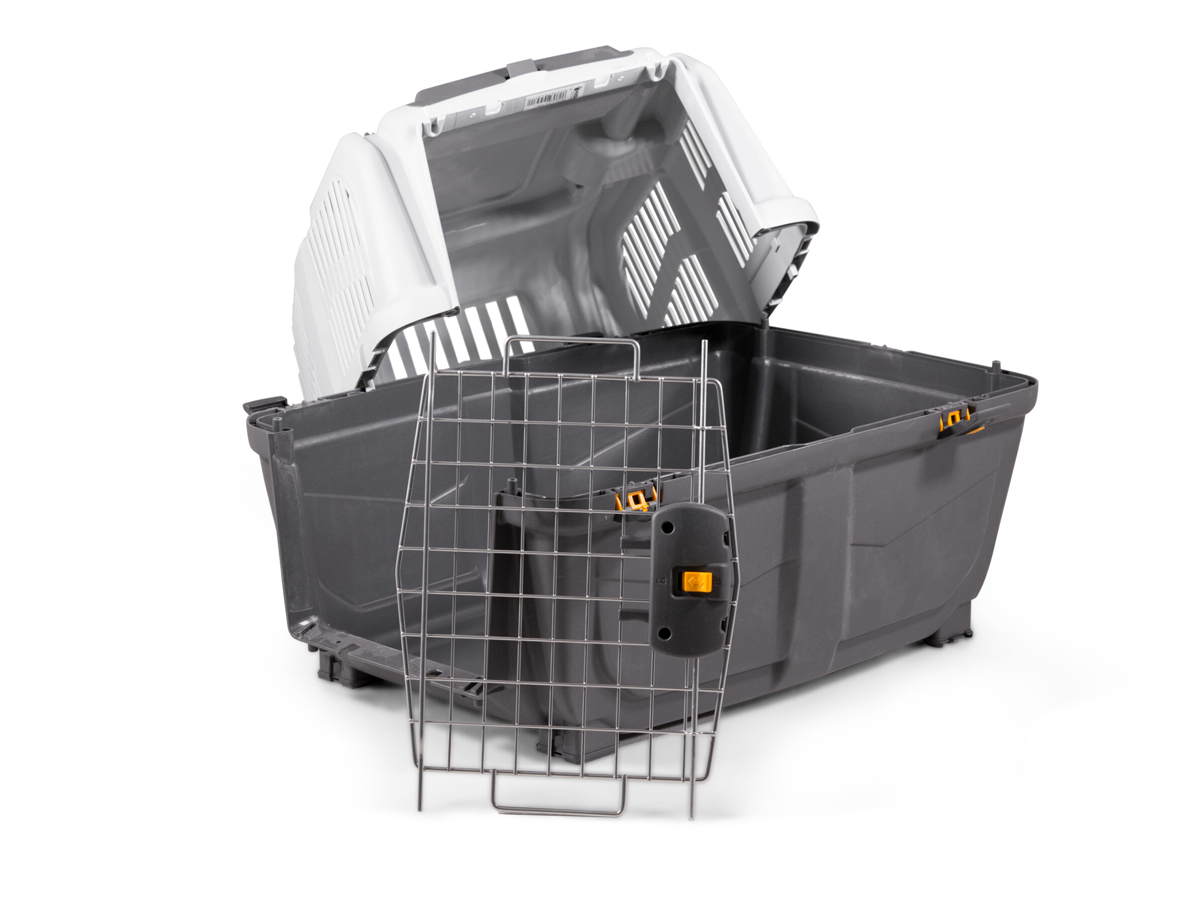 SKUDO 4 IATA Approved Pet Carrier M ($68 \text{ x } 48 \text{ x } 51 \text{ cm} \text{ (H)}$) for flying large dogs up to $30 \text{ kg}$. Features secure metal door, storage pockets.