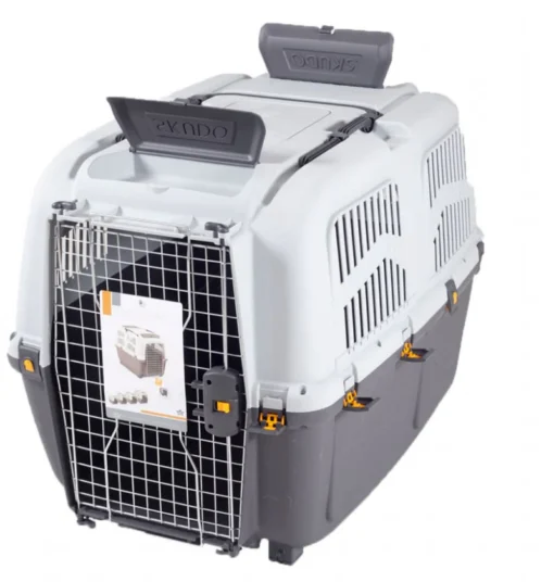 SKUDO 7 IATA Approved Pet Carrier XXL (105x73x76cm) for flying giant dog breeds up to 60 kg from Dubai. Heavy-duty metal door and rigid structure.
